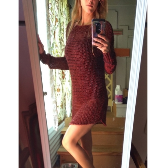 UNIF Crochet Dress Top Cover Up Tunic Shirt - Picture 1 of 10